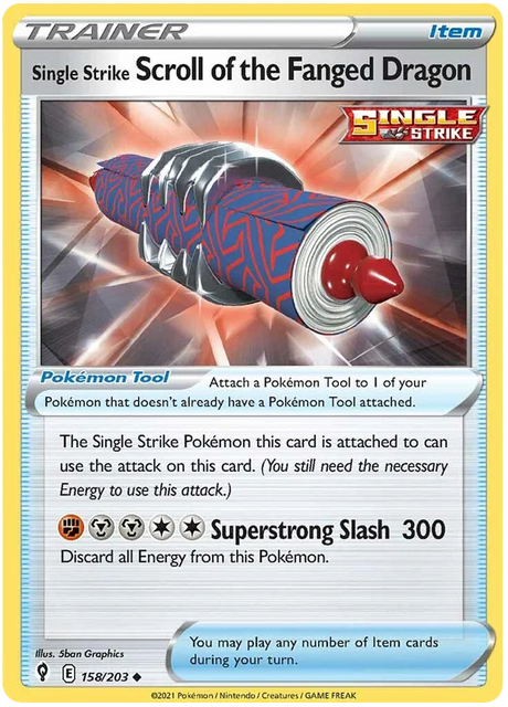 Single Strike Scroll of the Fanged Dragon 158/203 - Pokemon TCG Evolving Skies card