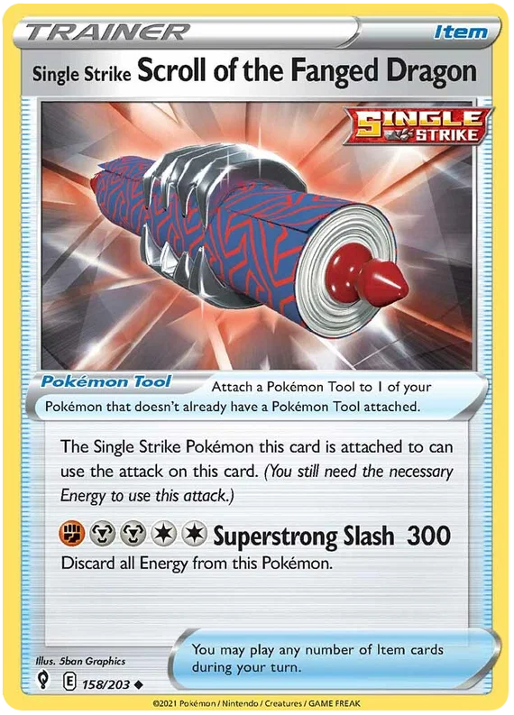 Single Strike Scroll of the Fanged Dragon 158/203 - Pokemon TCG Evolving Skies card