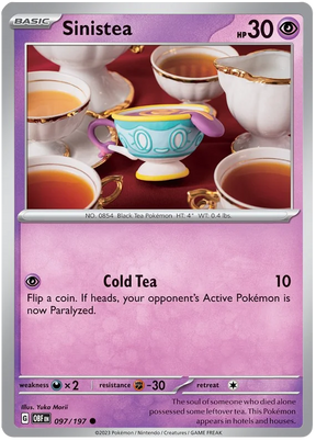 Sinistea Obsidian Flames Single Pokemon Card