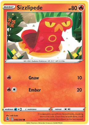 Sizzlipede Fusion Strike Pokemon Card Singles 046/264
