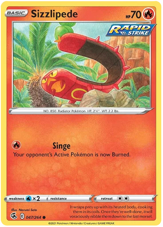 Sizzlipede Fusion Strike Pokemon Card Singles 047/264