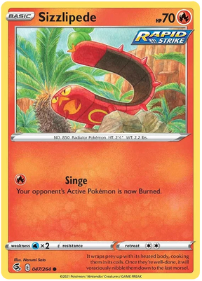 Sizzlipede Fusion Strike Pokemon Card Singles 047/264