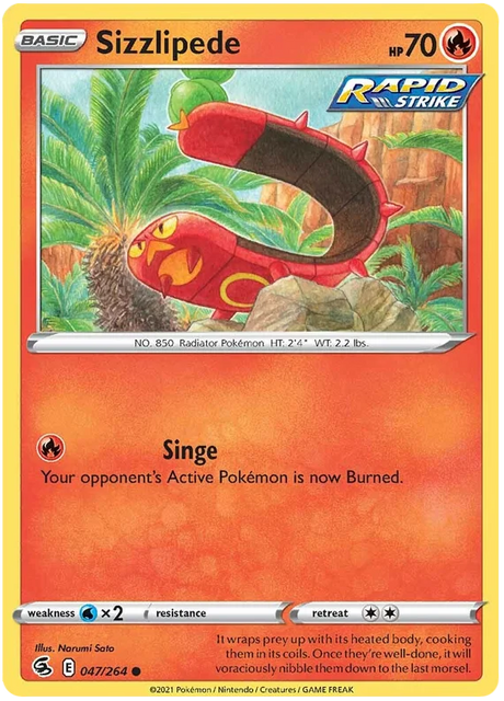 Sizzlipede Fusion Strike Pokemon Card Singles 047/264