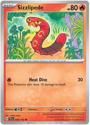 Sizzlipede Temporal Forces Pokemon Single 036/162