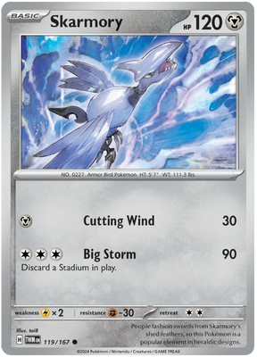 Skarmory Twilight Masquerade Pokemon Single 119/167