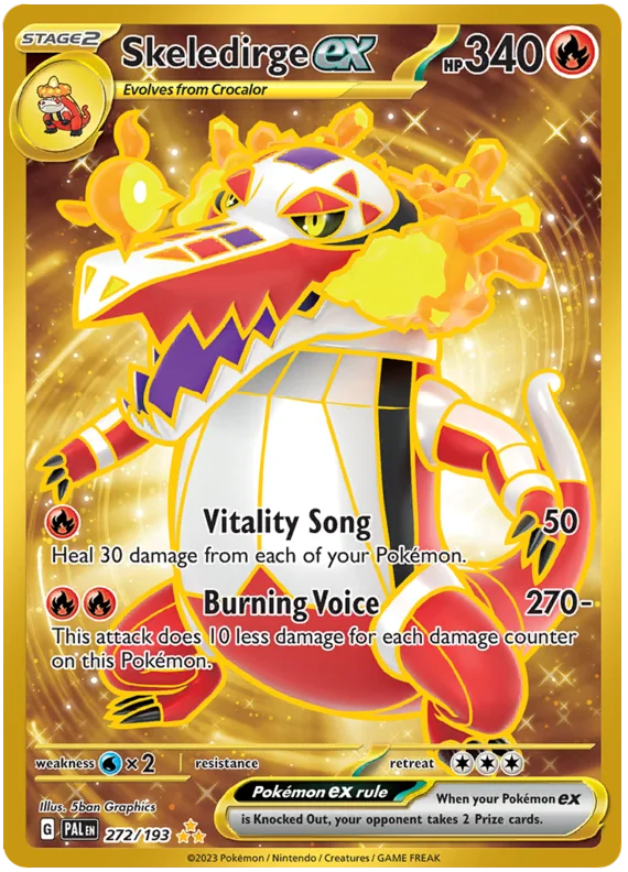 Skeledirge ex Gold Paldea Evolved Single Pokemon Card