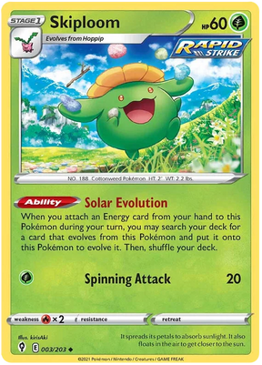 Skiploom 003/203 - Pokemon TCG Evolving Skies card