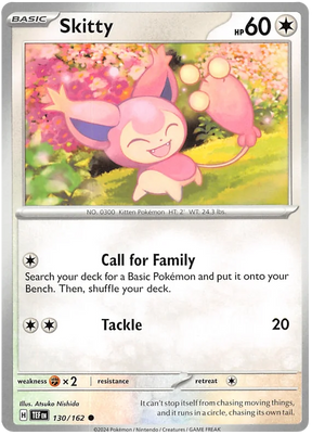 Skitty Temporal Forces Pokemon Single 130/162