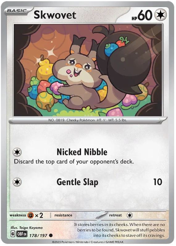 Skwovet Obsidian Flames Single Pokemon Card