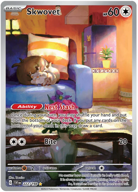 Skwovet Illustration Rare Scarlet & Violet Base Set Pokemon Card Single
