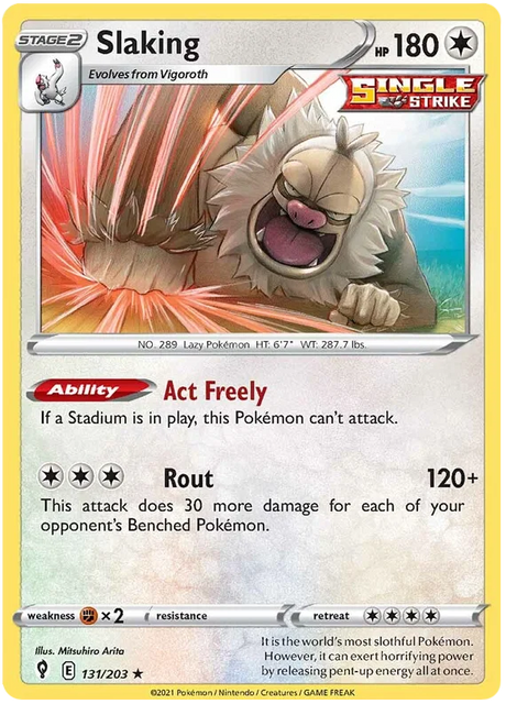 Slaking 131/203 - Pokemon TCG Evolving Skies card