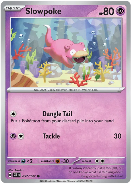 Slowpoke Stellar Crown Pokemon Single Card 057/142
