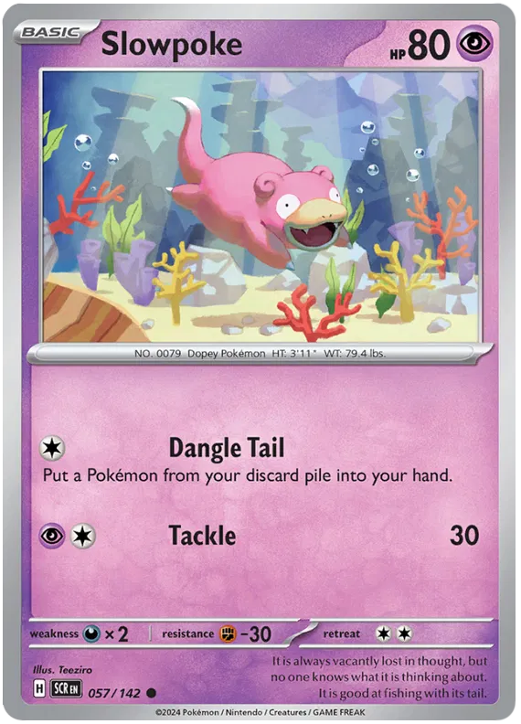 Slowpoke Stellar Crown Pokemon Single Card 057/142