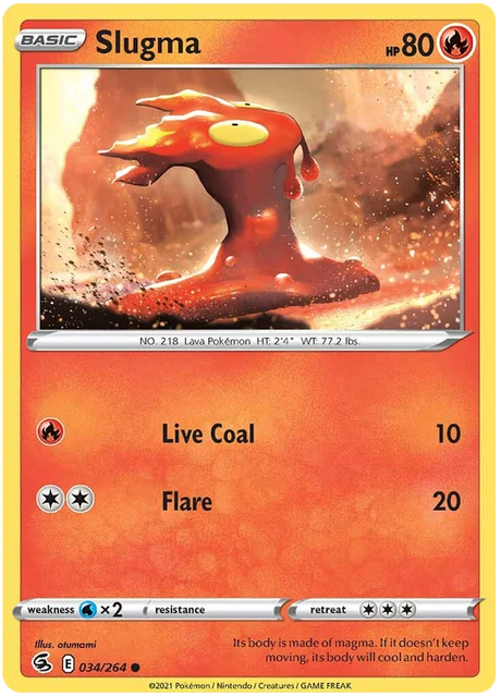 Slugma Fusion Strike Pokemon Card Singles 034/264