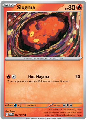 Slugma Twilight Masquerade Pokemon Single 028/167