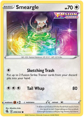 Smeargle Fusion Strike Pokemon Card Singles 209/264
