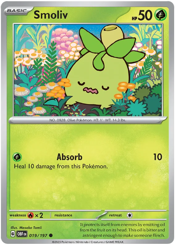Smoliv Obsidian Flames Single Pokemon Card