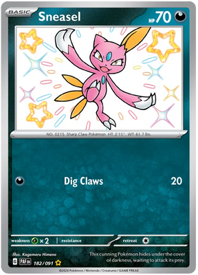 Sneasel Paldean Fates Pokemon Card Single 182/091