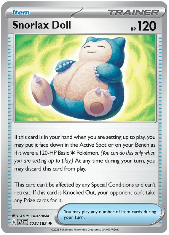Snorlax Doll Paradox Rift Single Pokemon Card 175/182