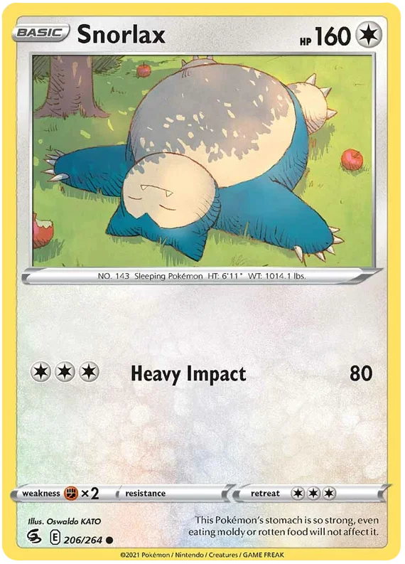 Snorlax Fusion Strike Pokemon Card Singles 206/264