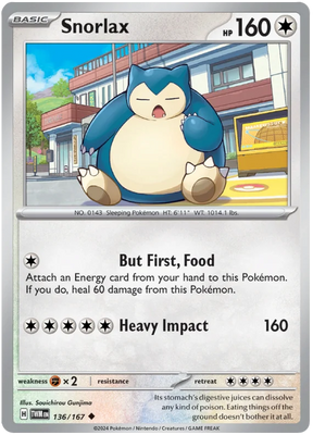 Snorlax Twilight Masquerade Pokemon Single 136/167