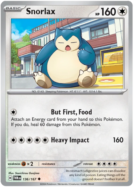 Snorlax Twilight Masquerade Pokemon Single 136/167