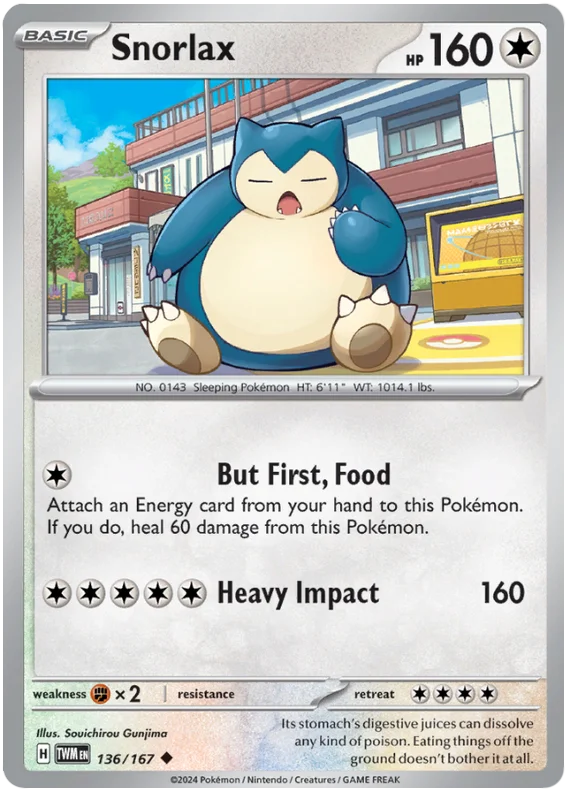 Snorlax Twilight Masquerade Pokemon Single 136/167