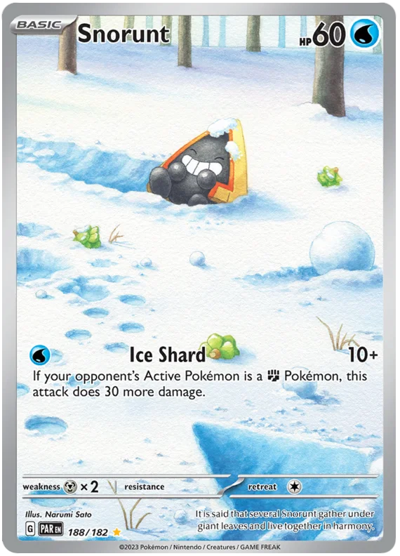 Snorunt  Illustration Rare Paradox Rift Single Pokemon Card 188/182