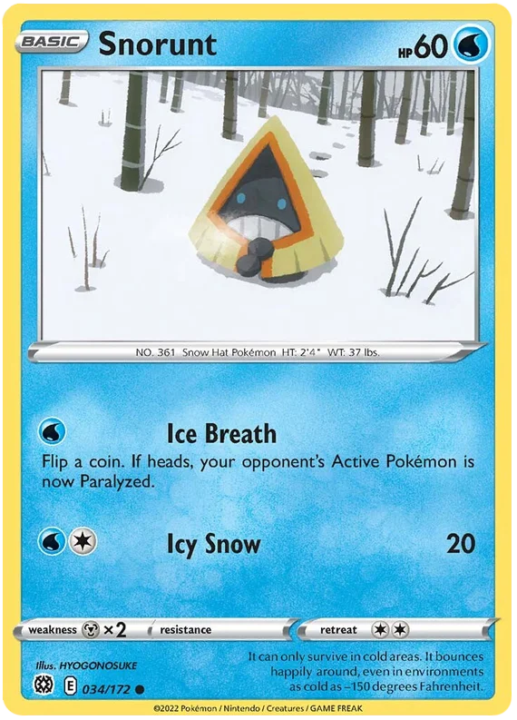 Snorunt Brilliant Stars Pokemon Card Singles 034/172