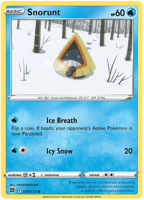 Snorunt Brilliant Stars Pokemon Card Singles 034/172