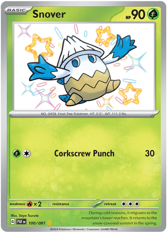 Snover Paldean Fates Pokemon Card Single 100/091