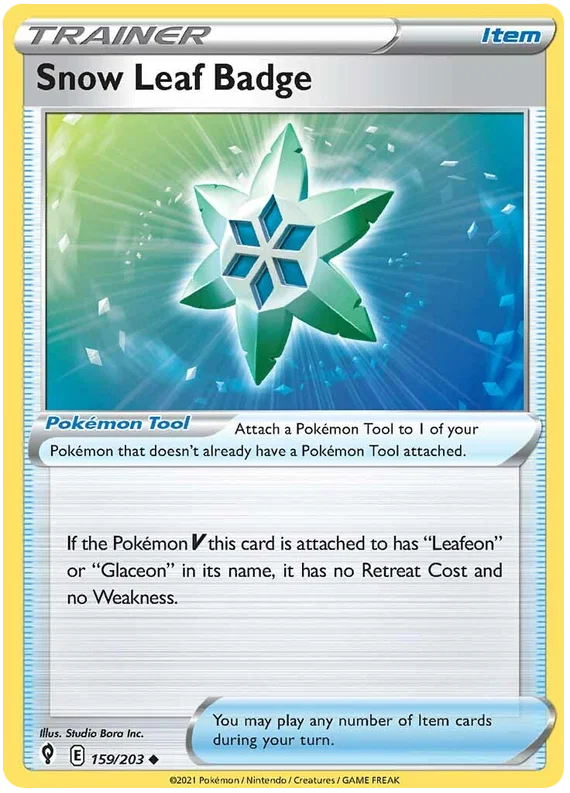 Snow Leaf Badge 159/203 - Pokemon TCG Evolving Skies card