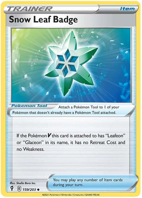 Snow Leaf Badge 159/203 - Pokemon TCG Evolving Skies card