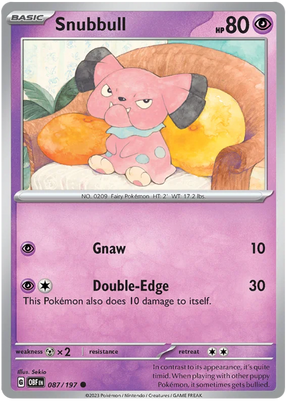 Snubbull Obsidian Flames Single Pokemon Card