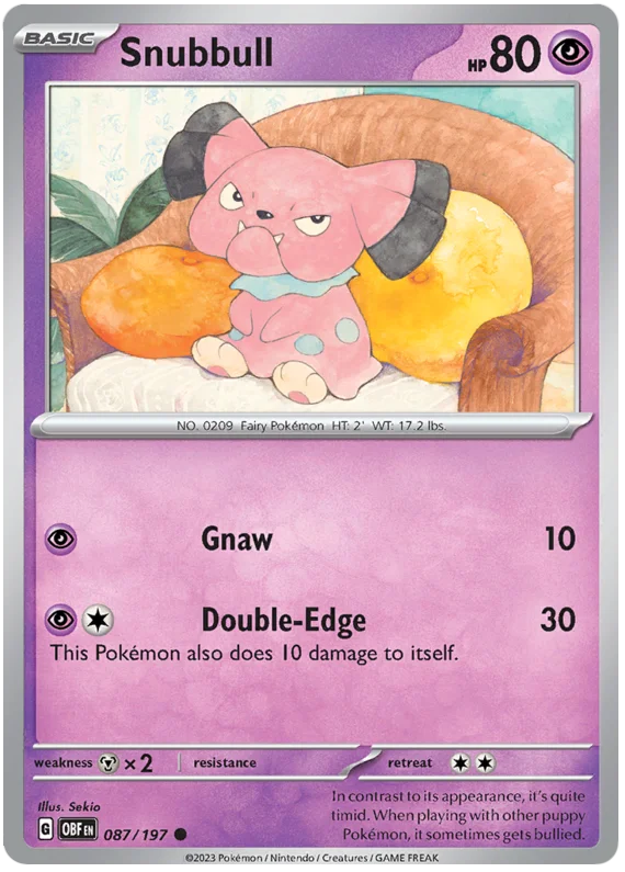 Snubbull Obsidian Flames Single Pokemon Card