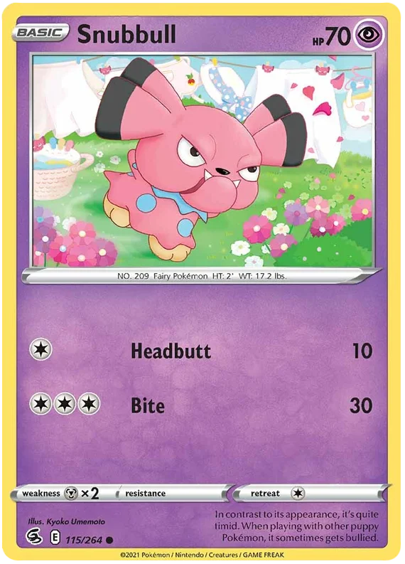 Snubbull Fusion Strike Pokemon Card Singles 115/264