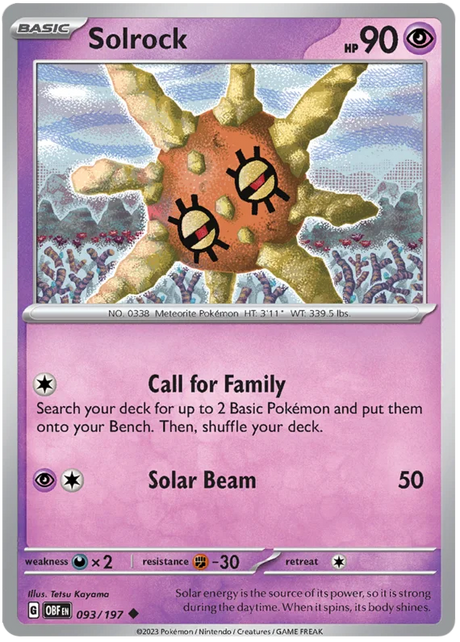 Solrock Obsidian Flames Single Pokemon Card