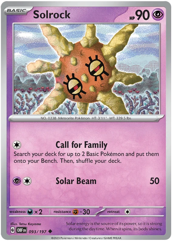 Solrock Obsidian Flames Single Pokemon Card