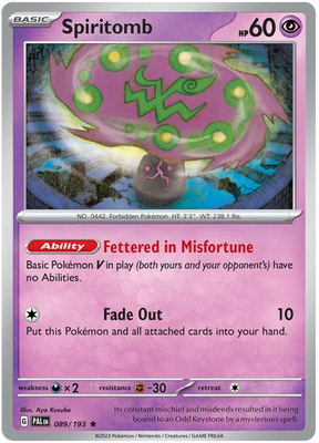 Spiritomb Paldea Evolved Single Pokemon Card
