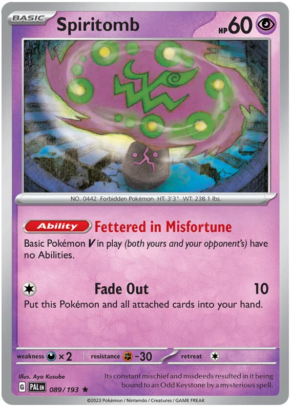 Spiritomb Paldea Evolved Single Pokemon Card