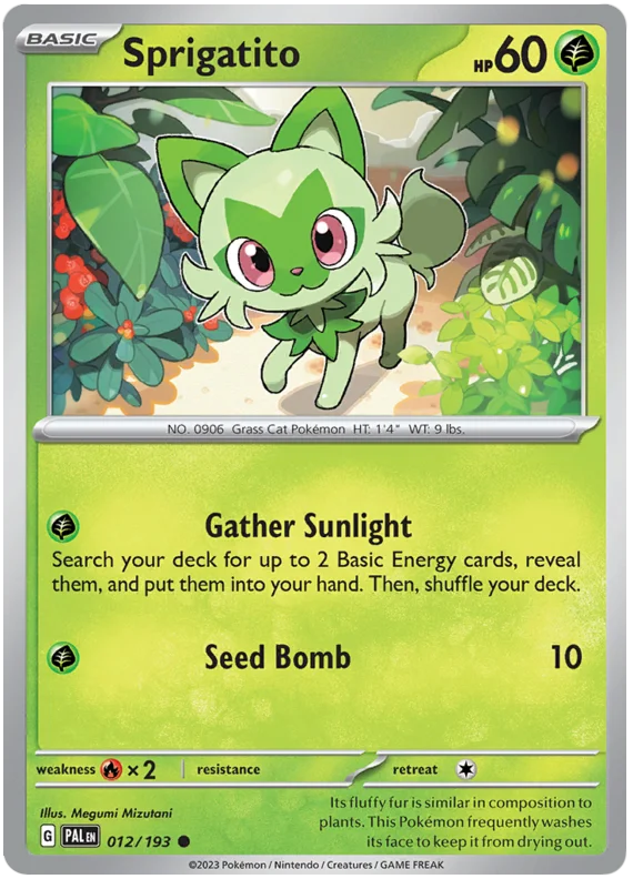 Sprigatito 012 Paldea Evolved Single Pokemon Card
