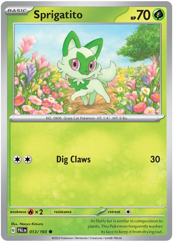 Sprigatito 013 Paldea Evolved Single Pokemon Card