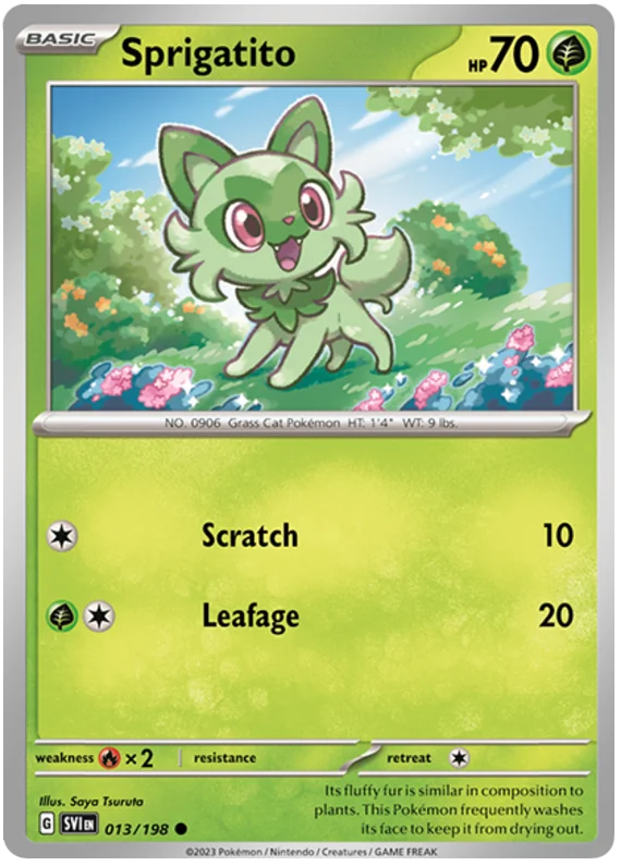 Sprigatito Scarlet & Violet Base Set Pokemon Card Single