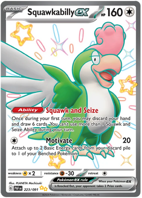 Squawkabilly ex Paldean Fates Pokemon Card Single 223/091