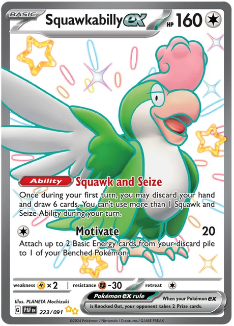 Squawkabilly ex Paldean Fates Pokemon Card Single 223/091