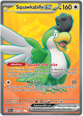 Squawkabilly ex Full Art Paldea Evolved Single Pokemon Card