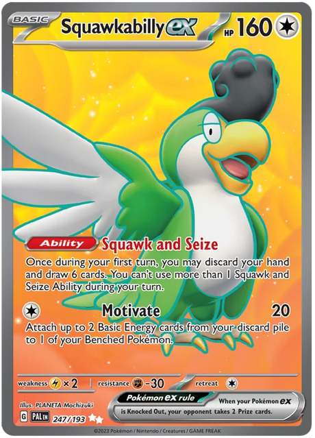 Squawkabilly ex Full Art Paldea Evolved Single Pokemon Card