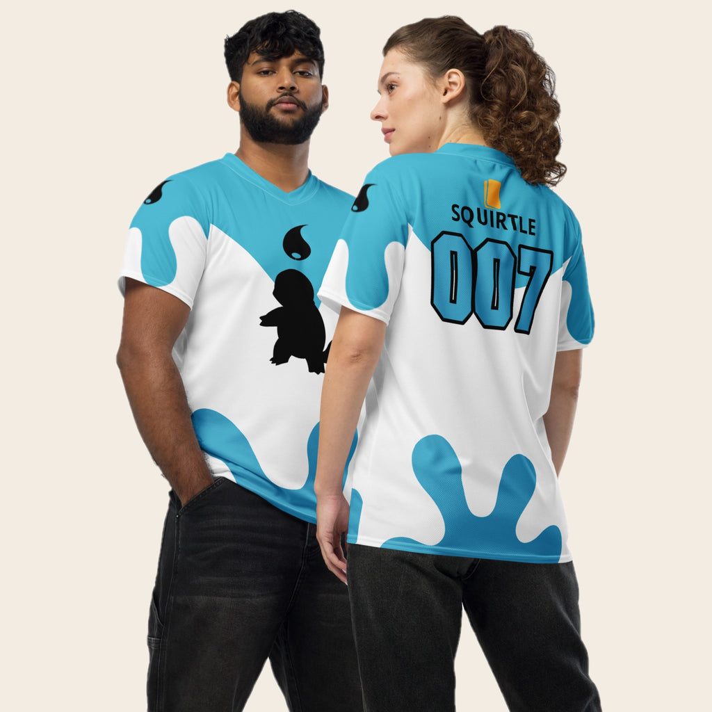 Pokemon Squirtle 007 Theme Printed Jersey Modeled