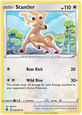 Stantler Fusion Strike Pokemon Card Singles 208/264