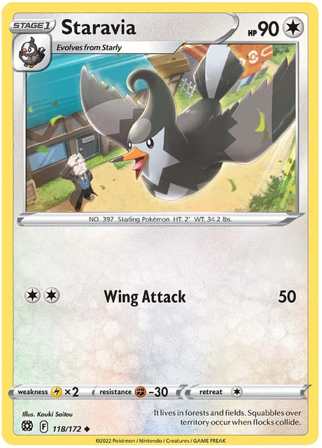 Staravia Brilliant Stars Pokemon Card Singles 118/172